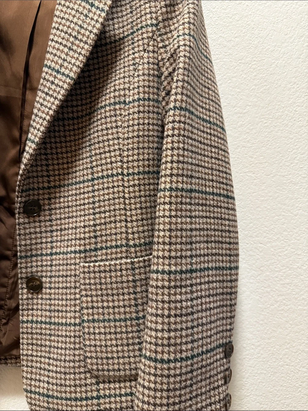 Brown Tweed Houndstooth  Blazer